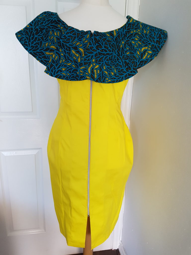 Ankara Ruffle Cape Midi dress