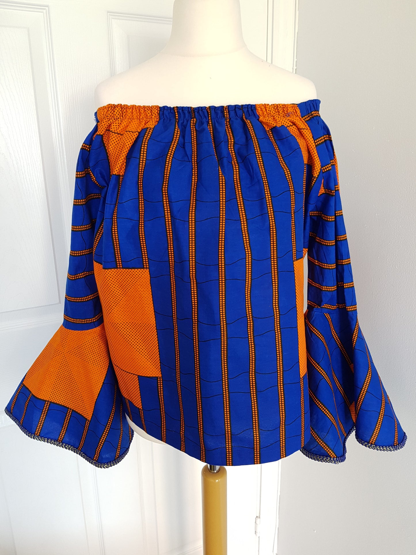 Bardot Long sleeve Ankara Top