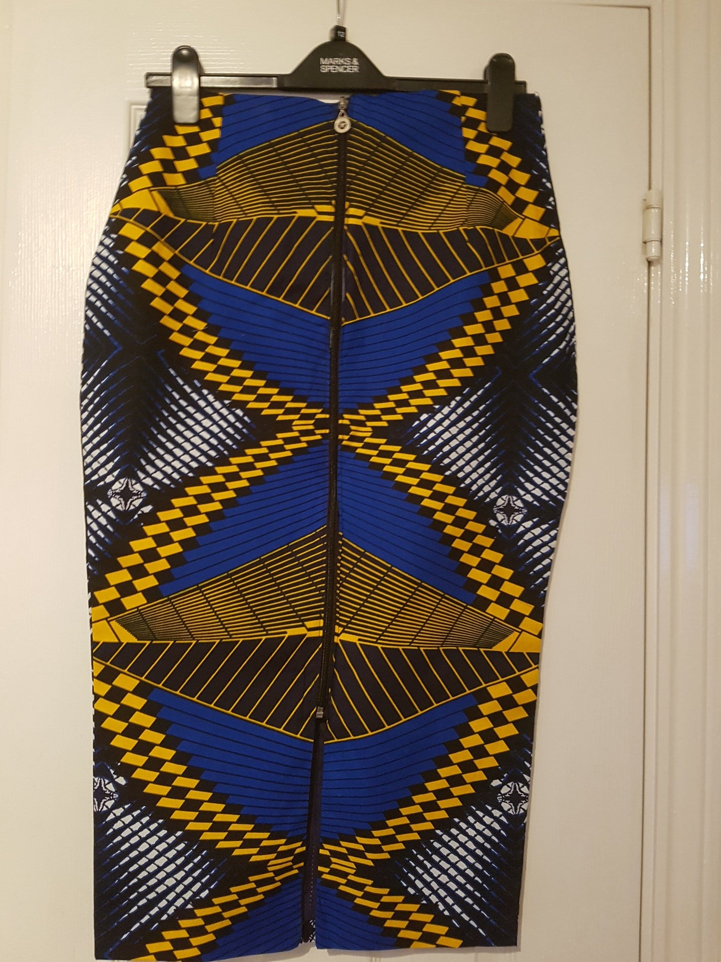 Ankara Pencil Skirt - Dark Blue tone