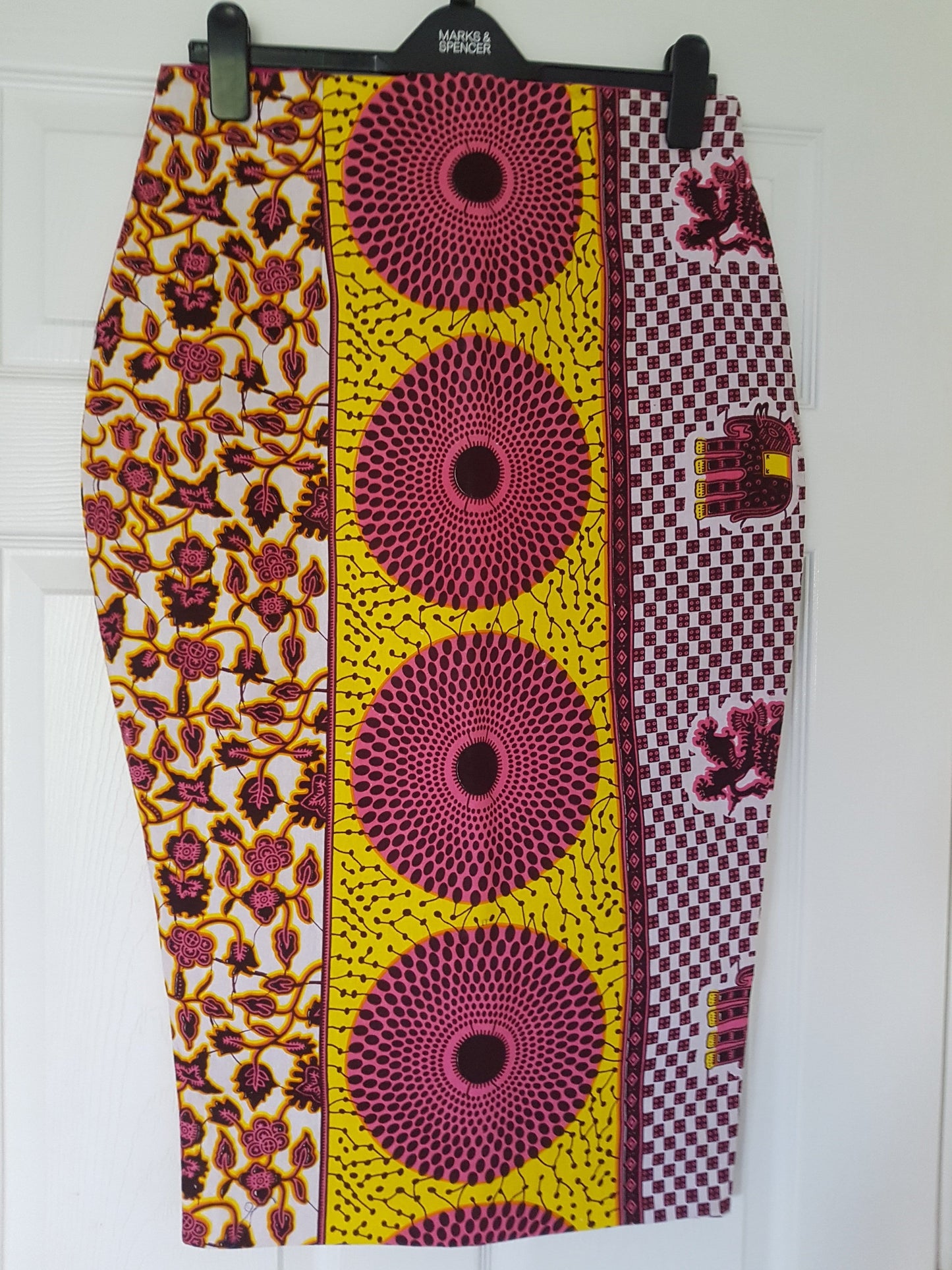 Ankara Pencil Skirt - Pink Patchwork