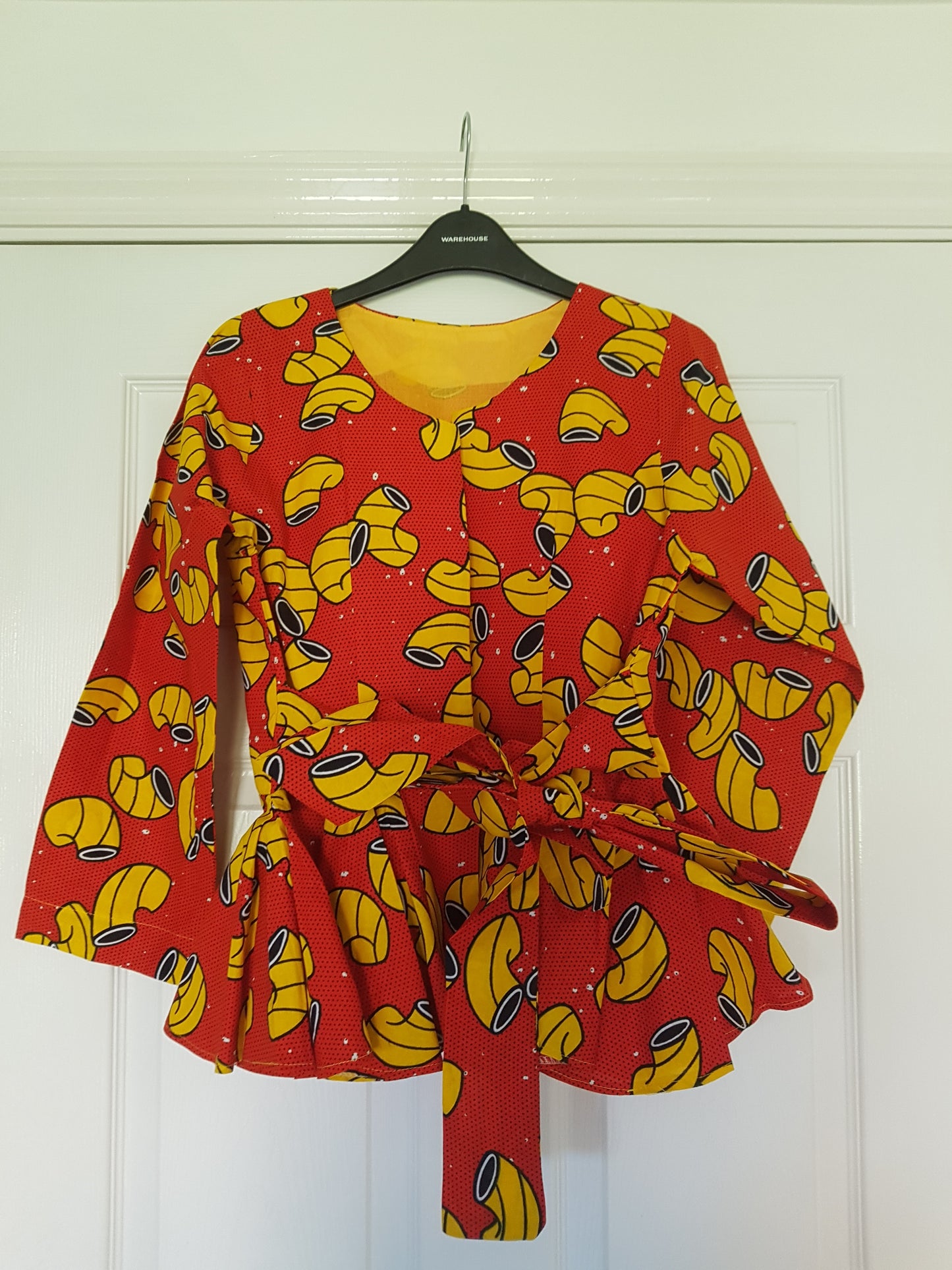 Ankara Peplum Wrap Jacket - Orange