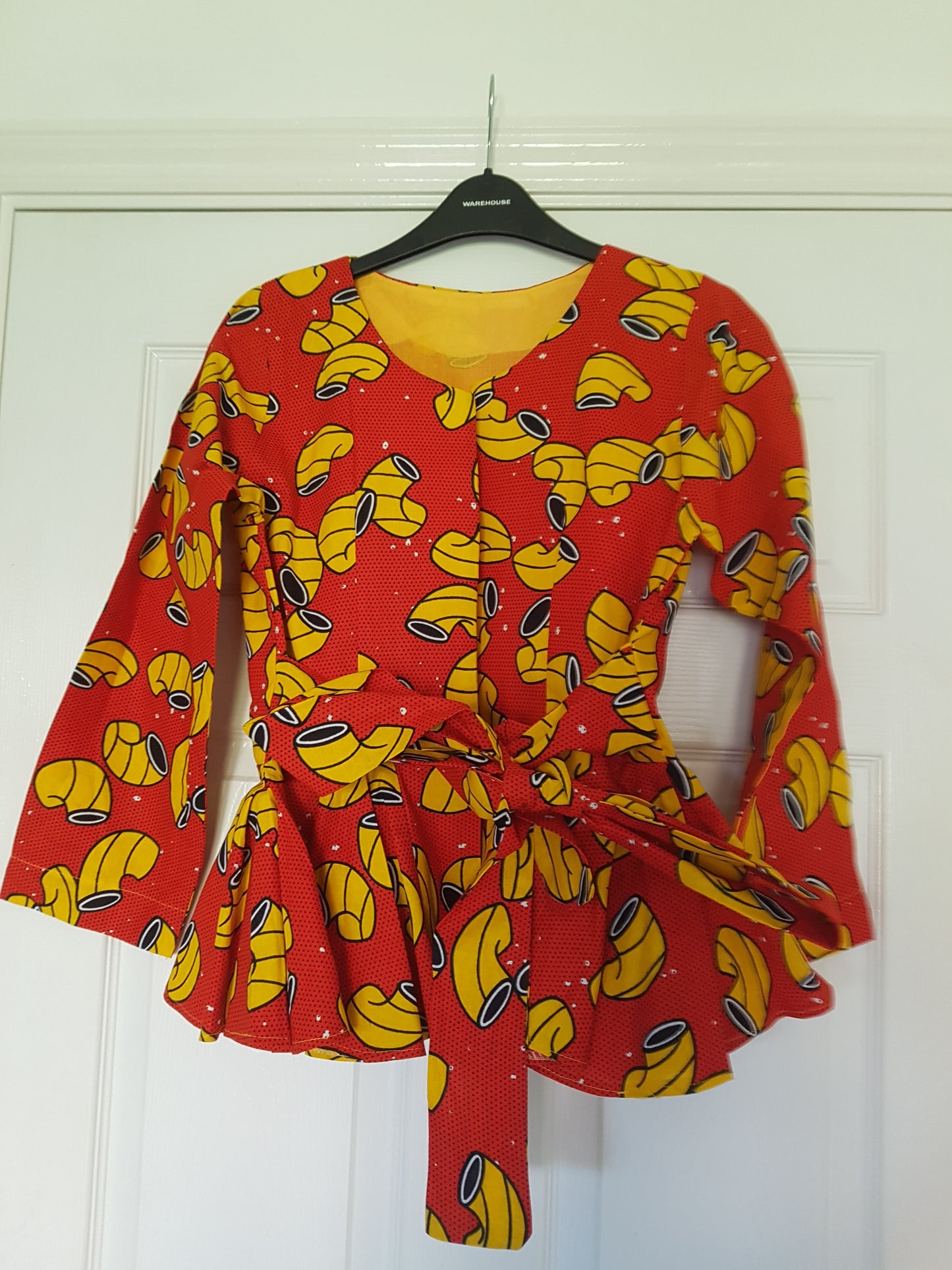 Ankara Peplum Wrap Jacket - Orange
