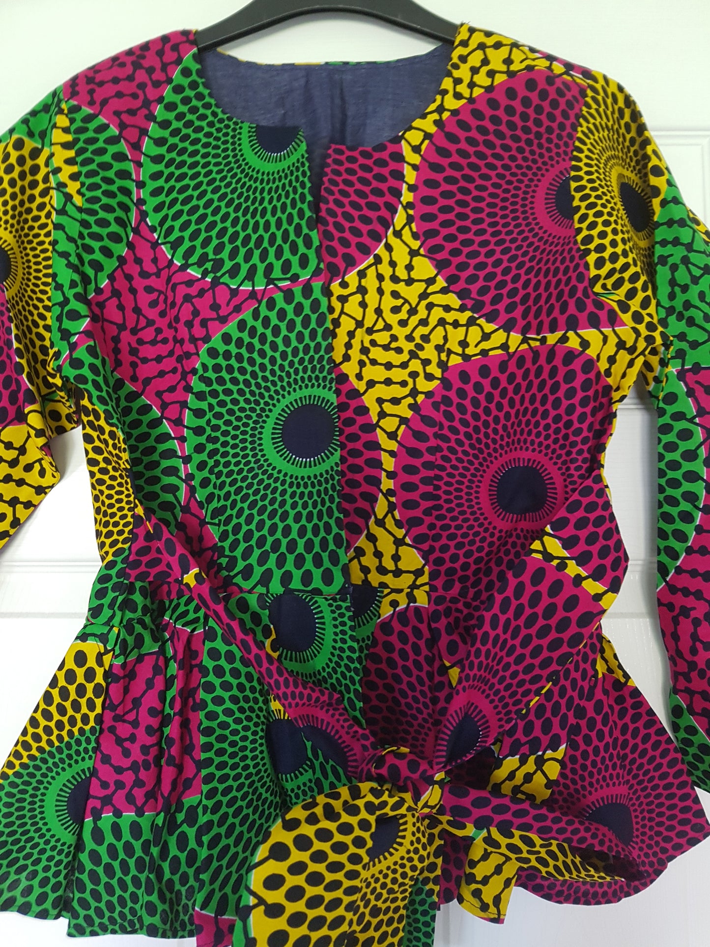 Ankara Peplum Wrap Jacket - Multi-coloured