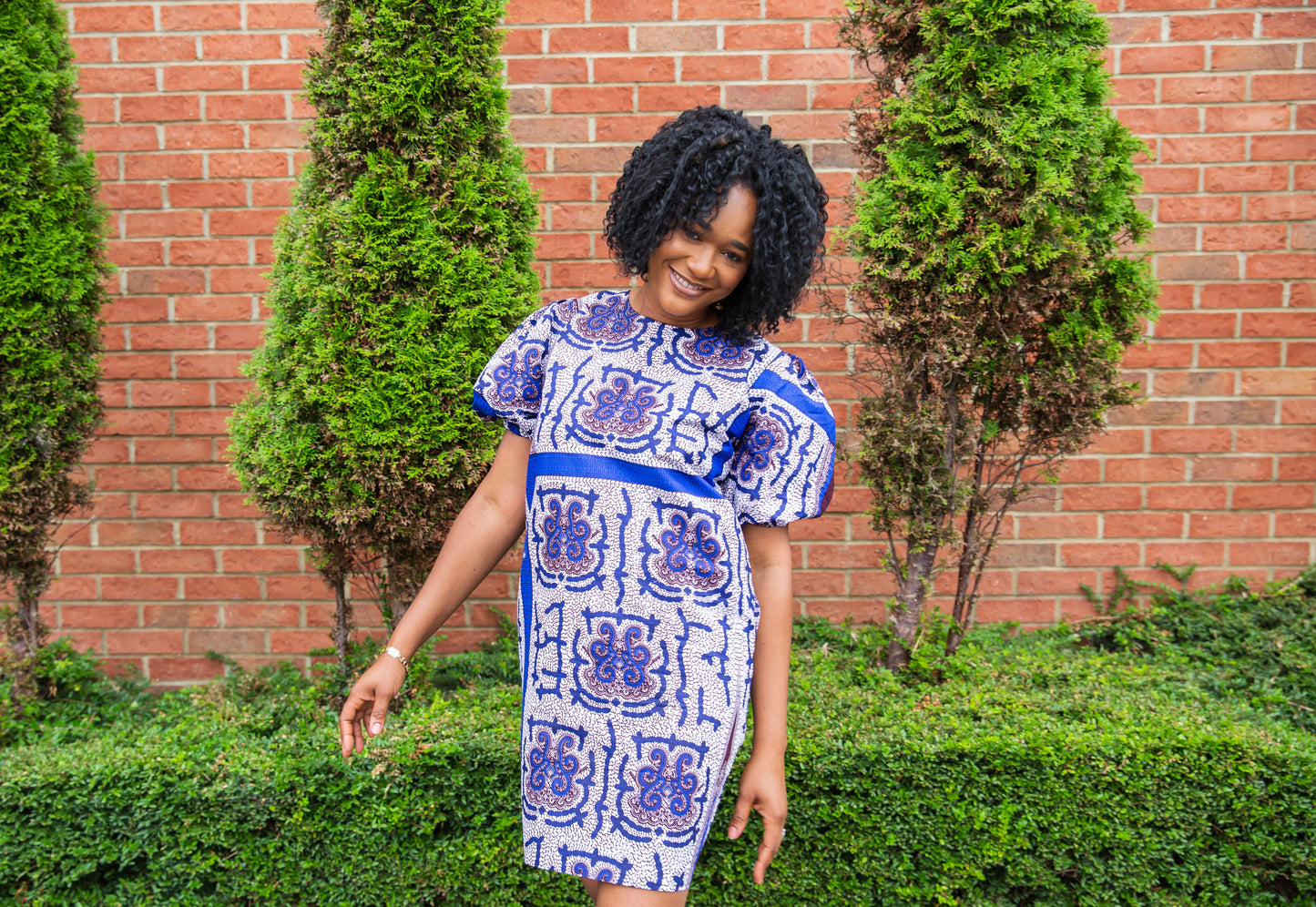 Puff Sleeve Ankara Shift dress
