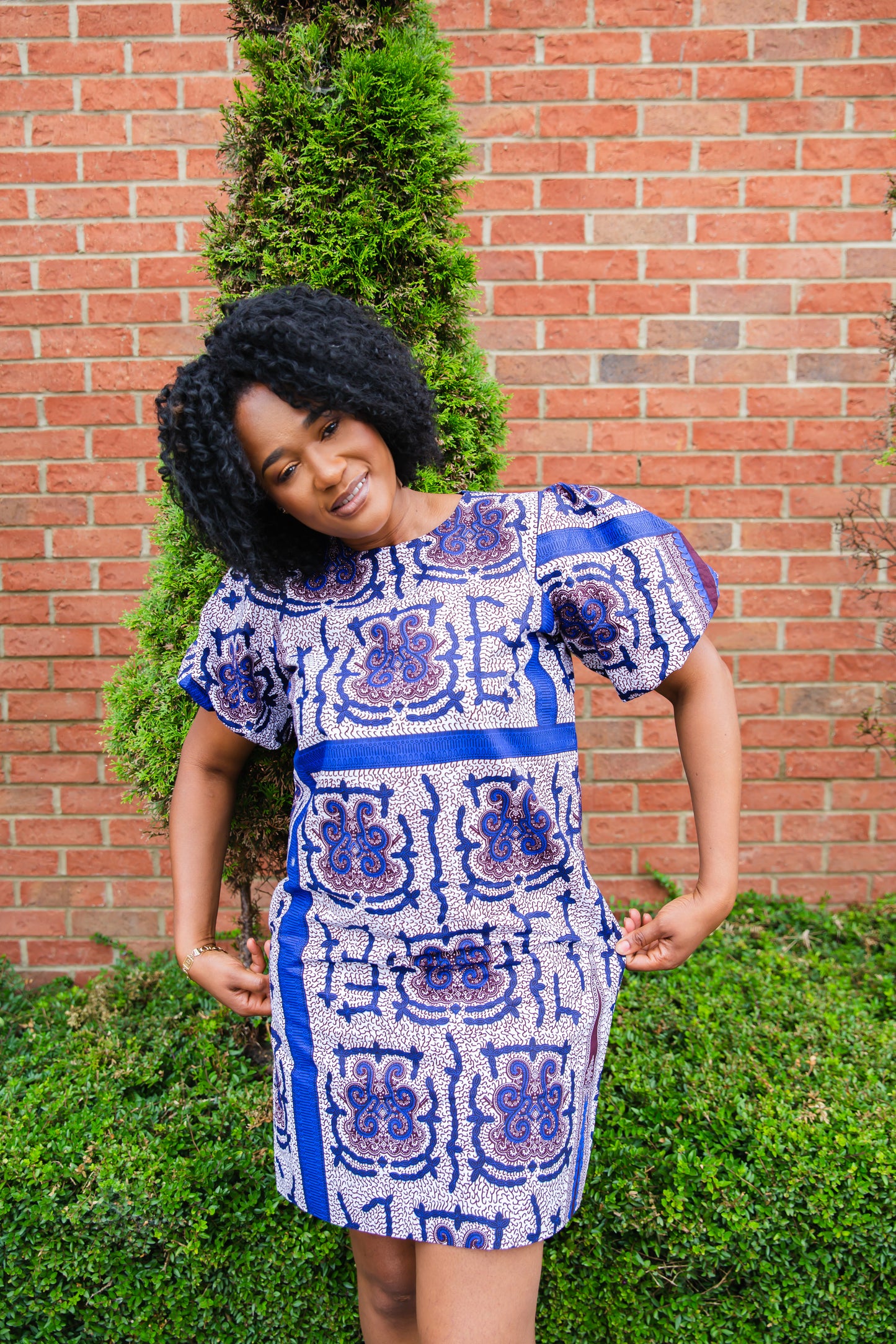 Puff Sleeve Ankara Shift dress