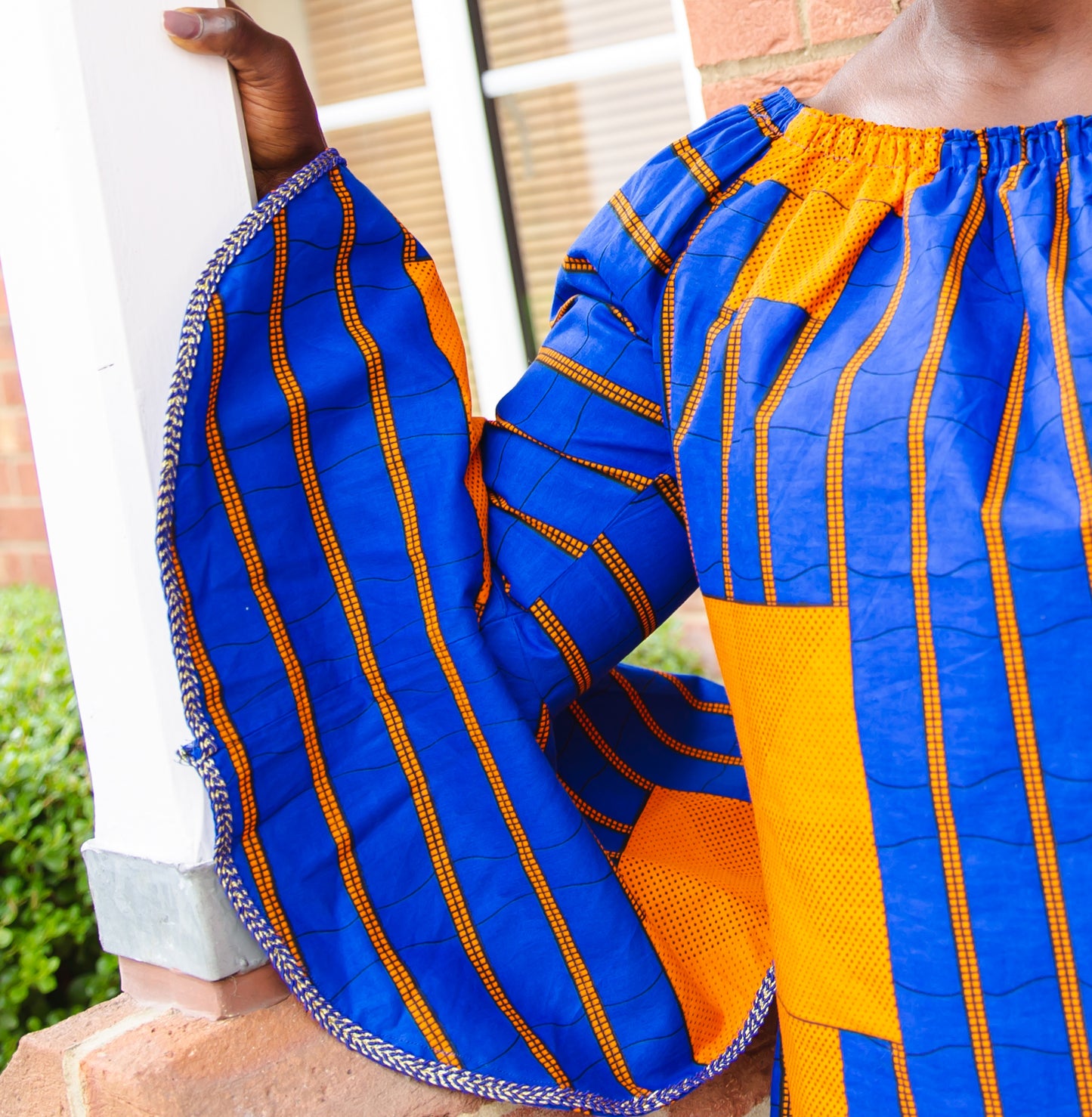 Bardot Long sleeve Ankara Top